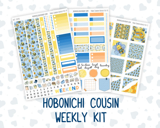 Kit 0219- Hobonichi Cousin – Weekly Kit – 1.3” Wide Columns - Bee's Business- May