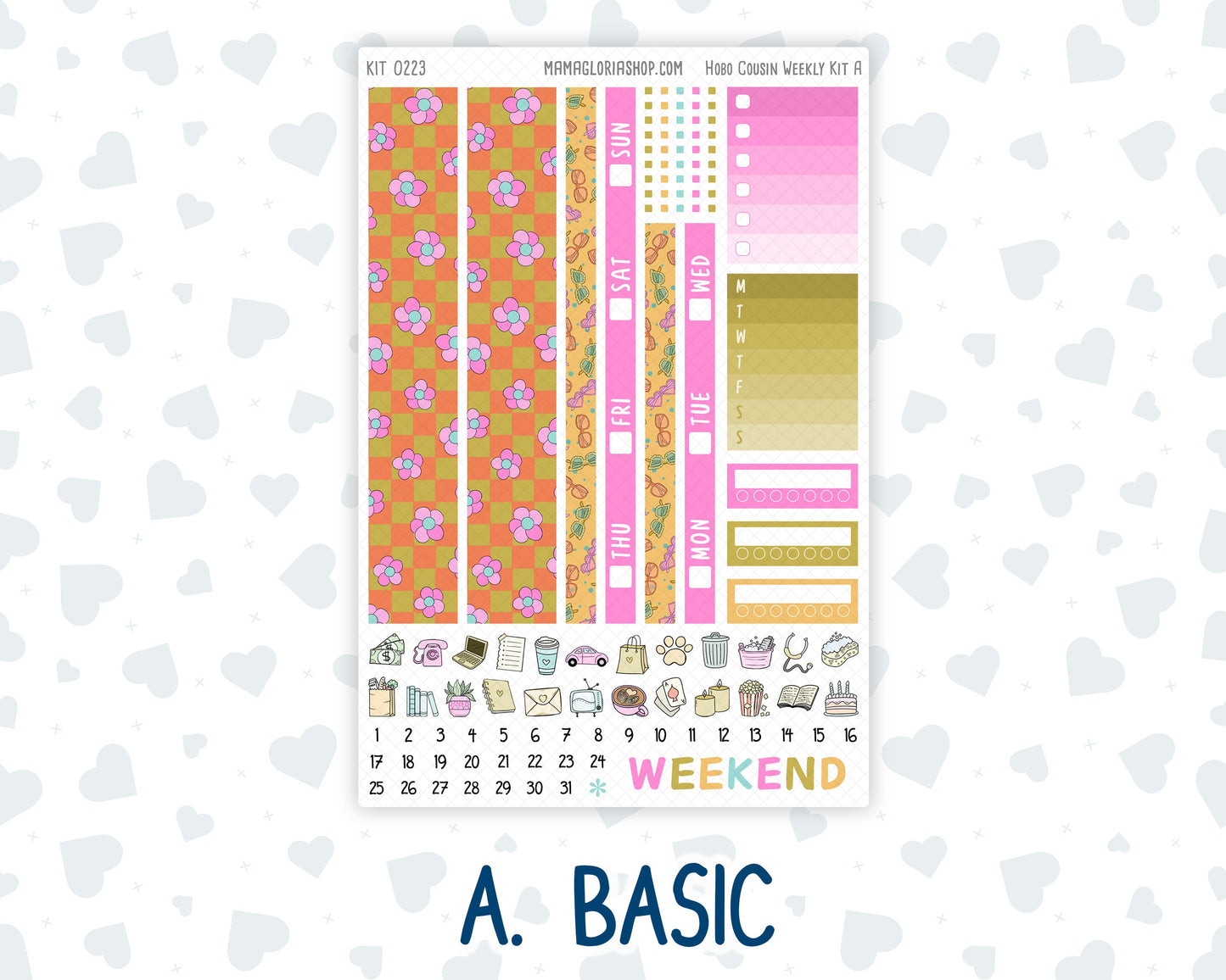 Kit 0223 - Hobonichi Cousin - Weekly Kit - June - Route 66 - 1.3” Wide Columns