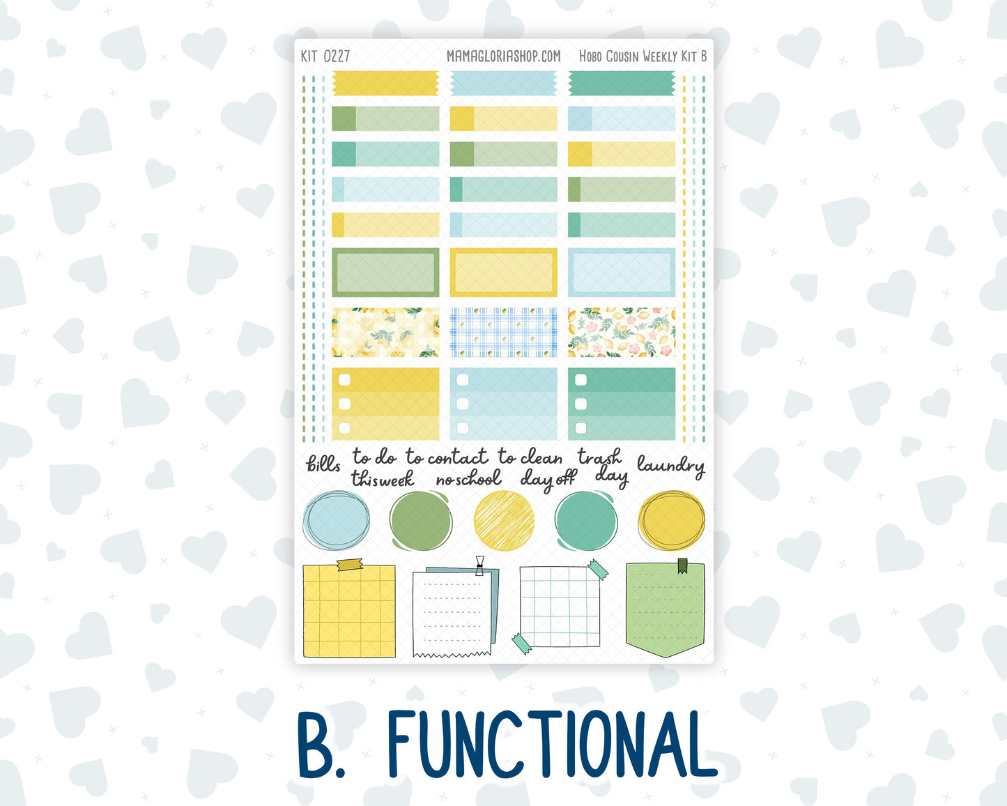 Kit 0227 - Hobonichi Cousin - Weekly Kit - July - Lemon Grove - 1.3” Wide Columns