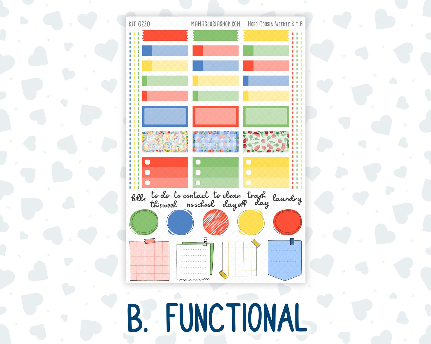 Kit 0220 - Hobonichi Cousin - Weekly Kit - June - June Berries - 1.3” Wide Columns