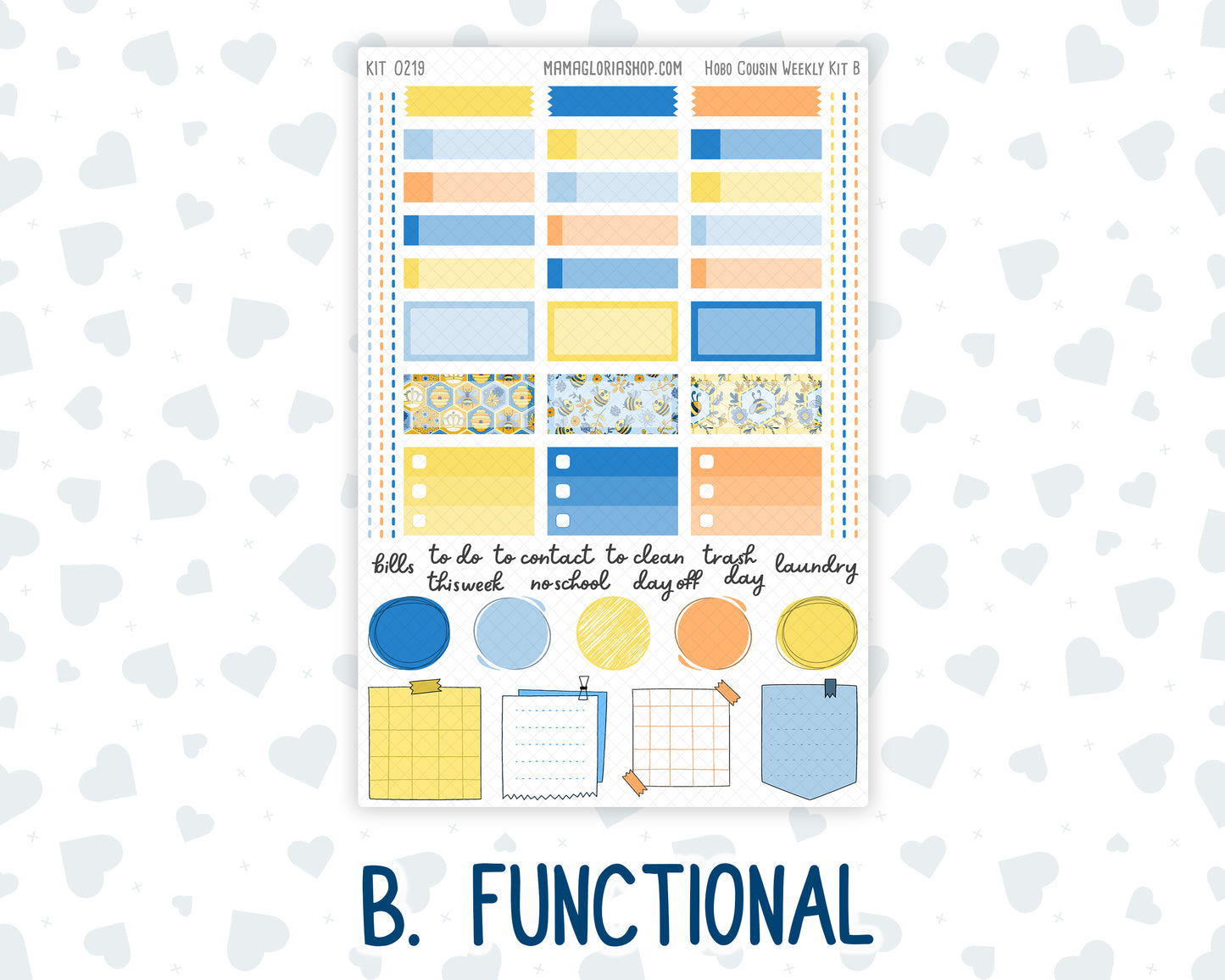 Kit 0219- Hobonichi Cousin – Weekly Kit – 1.3” Wide Columns - Bee's Business- May