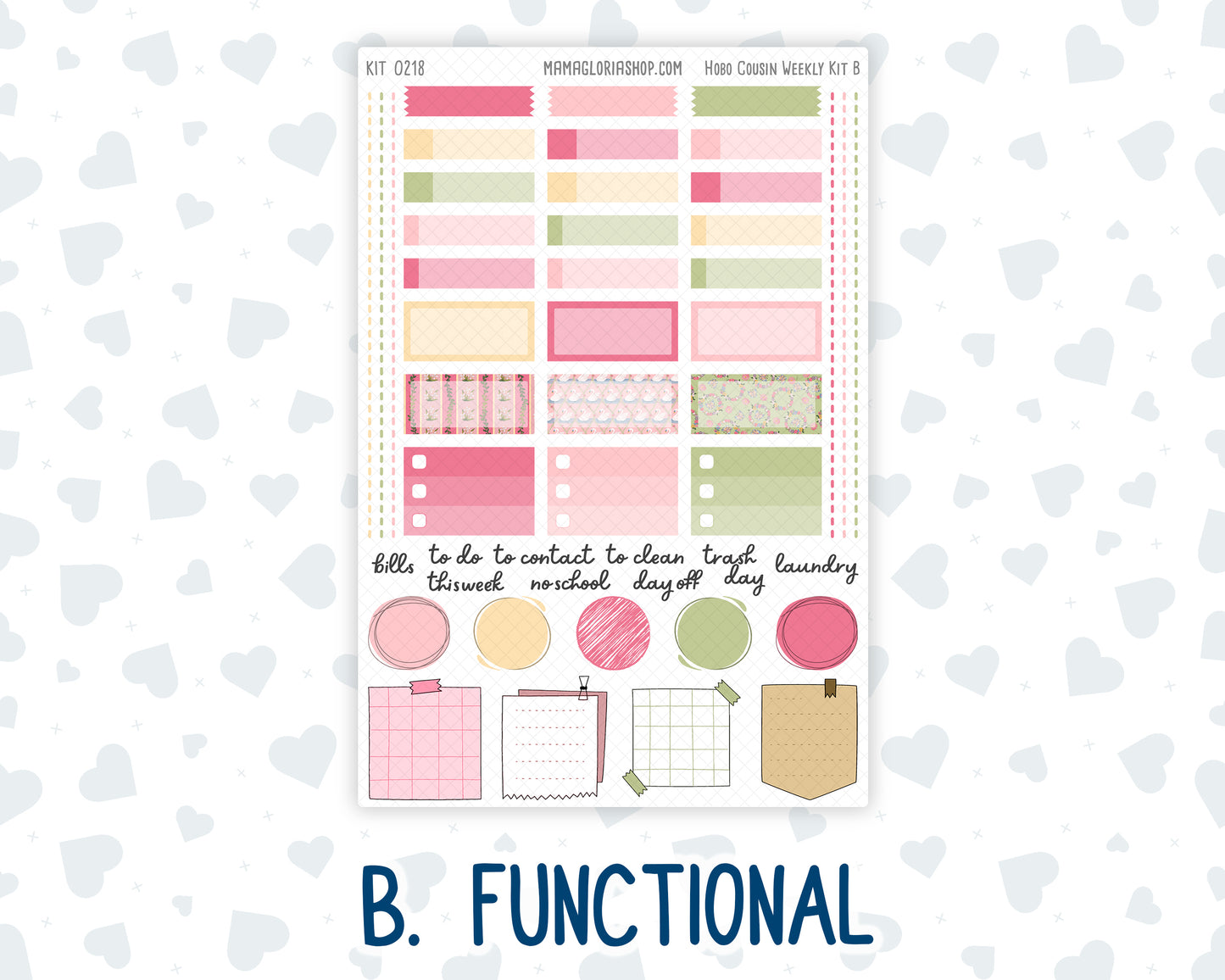 Kit 0218- Hobonichi Cousin – Weekly Kit – 1.3” Wide Columns - Mother's Love- May