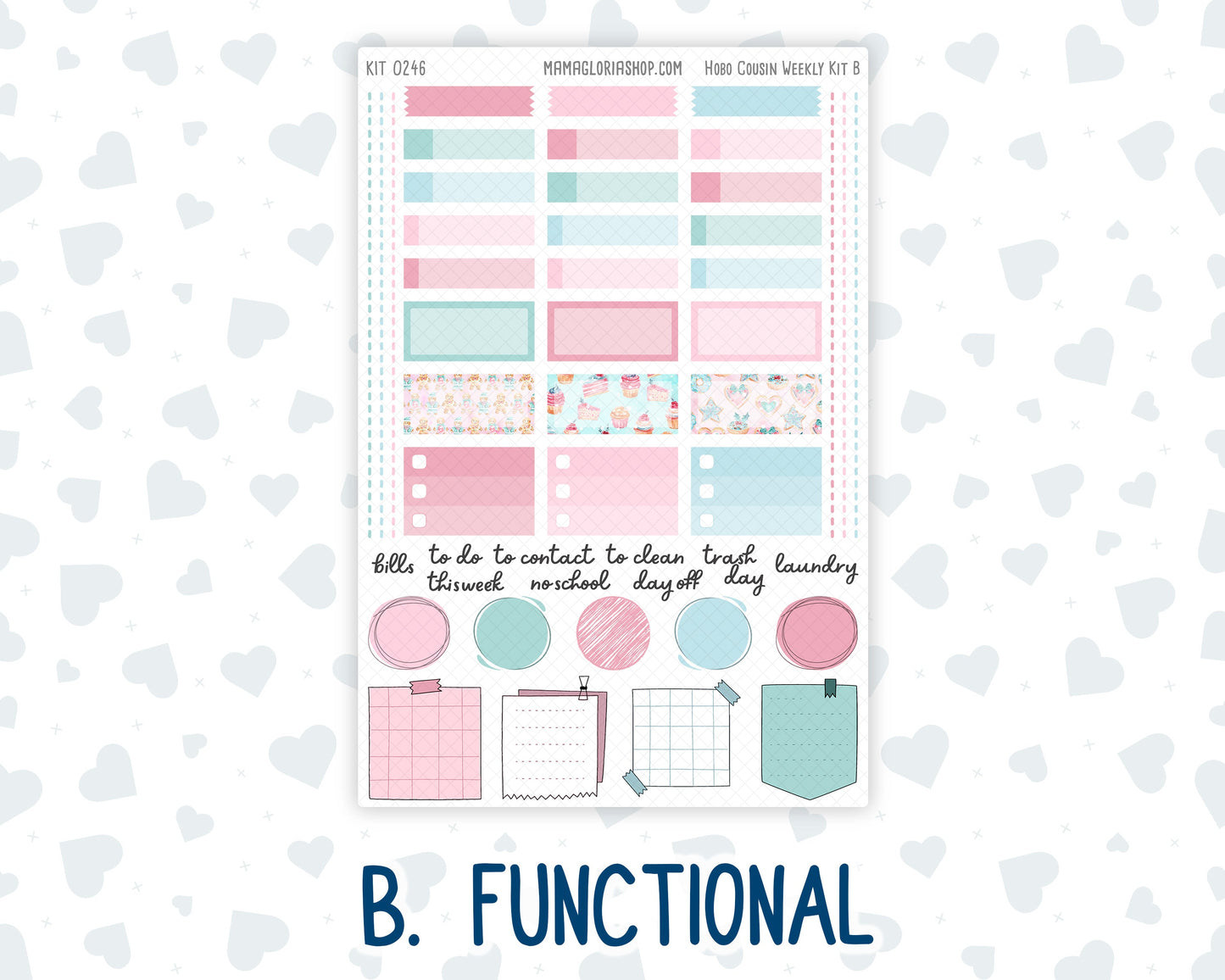 Kit 0246 - Hobonichi Cousin - Weekly Kit - December - Gingerbread Sweets - 1.3” Wide Columns