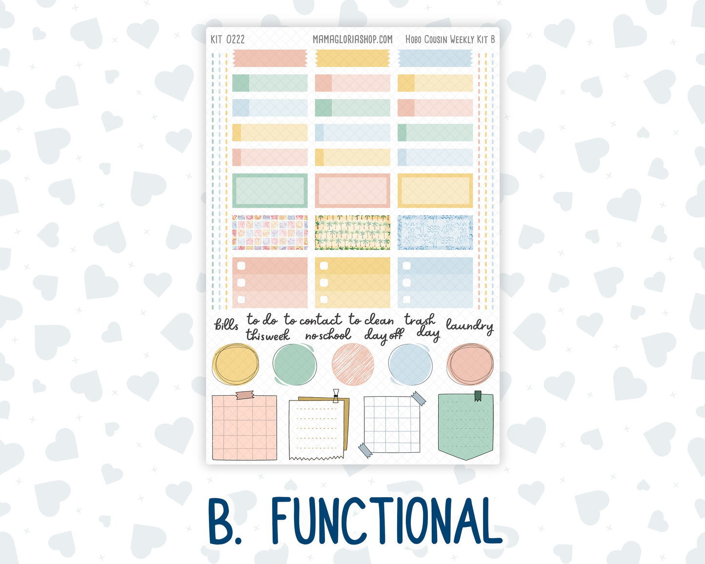 Kit 0222 - Hobonichi Cousin - Weekly Kit - June - Beach Day - 1.3” Wide Columns