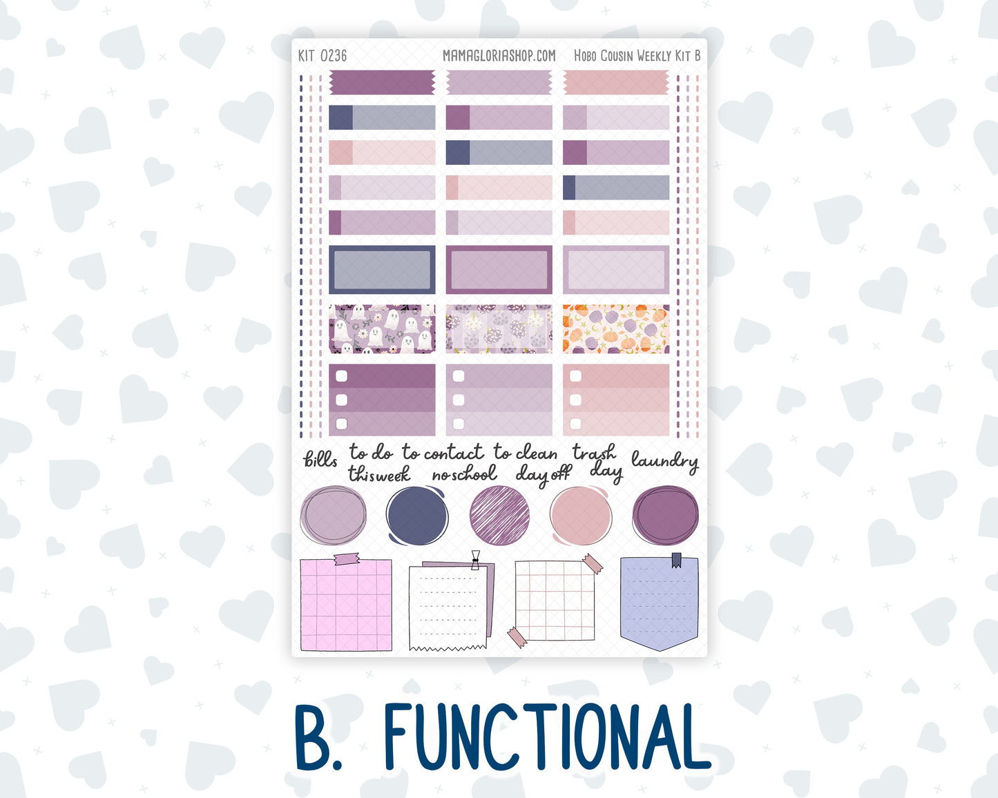 Kit 0236 - Hobonichi Cousin - Weekly Kit - October - Sweet & Spooky - 1.3” Wide Columns