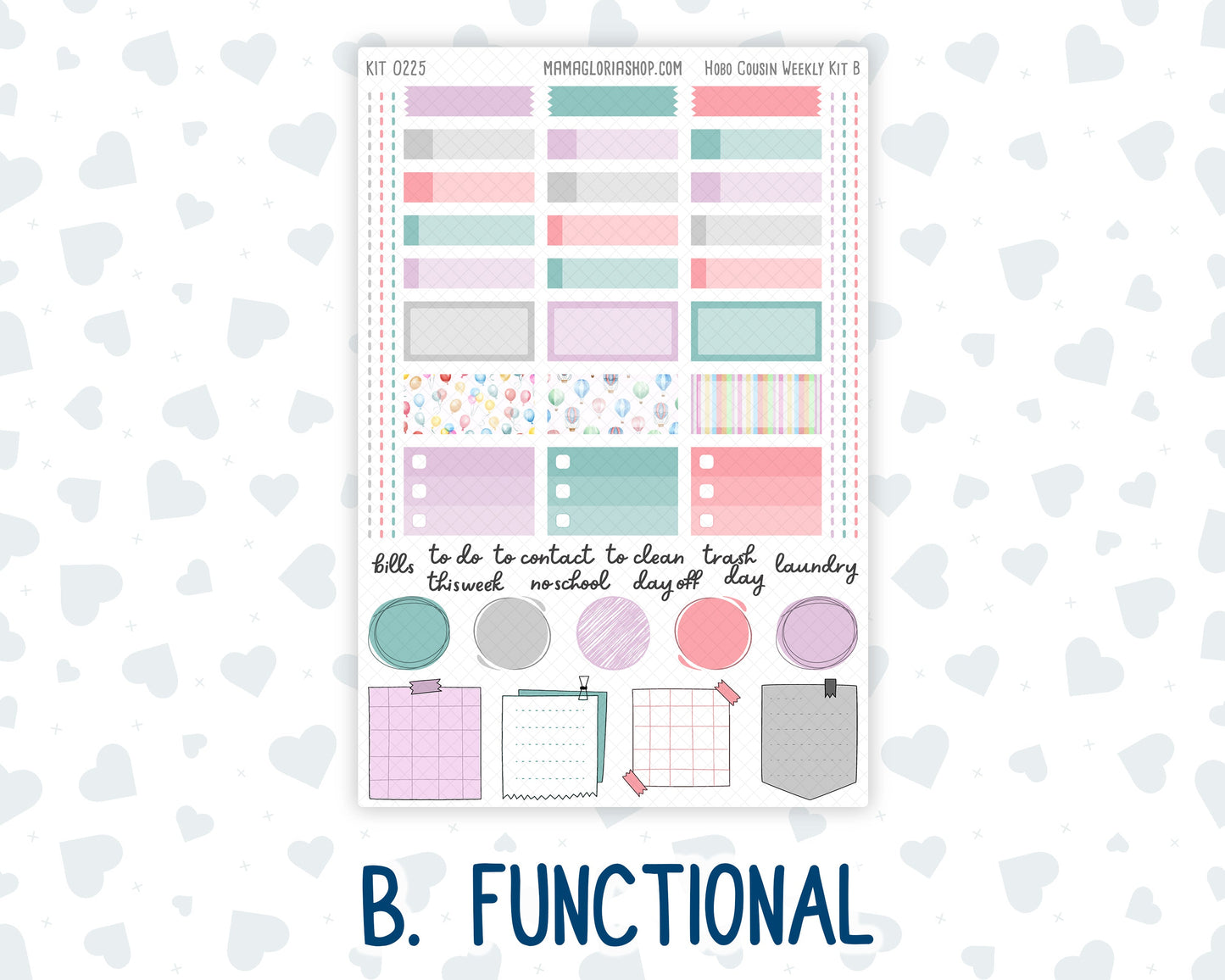 Kit 0225 - Hobonichi Cousin - Weekly Kit - July - Carnival Joy - 1.3” Wide Columns