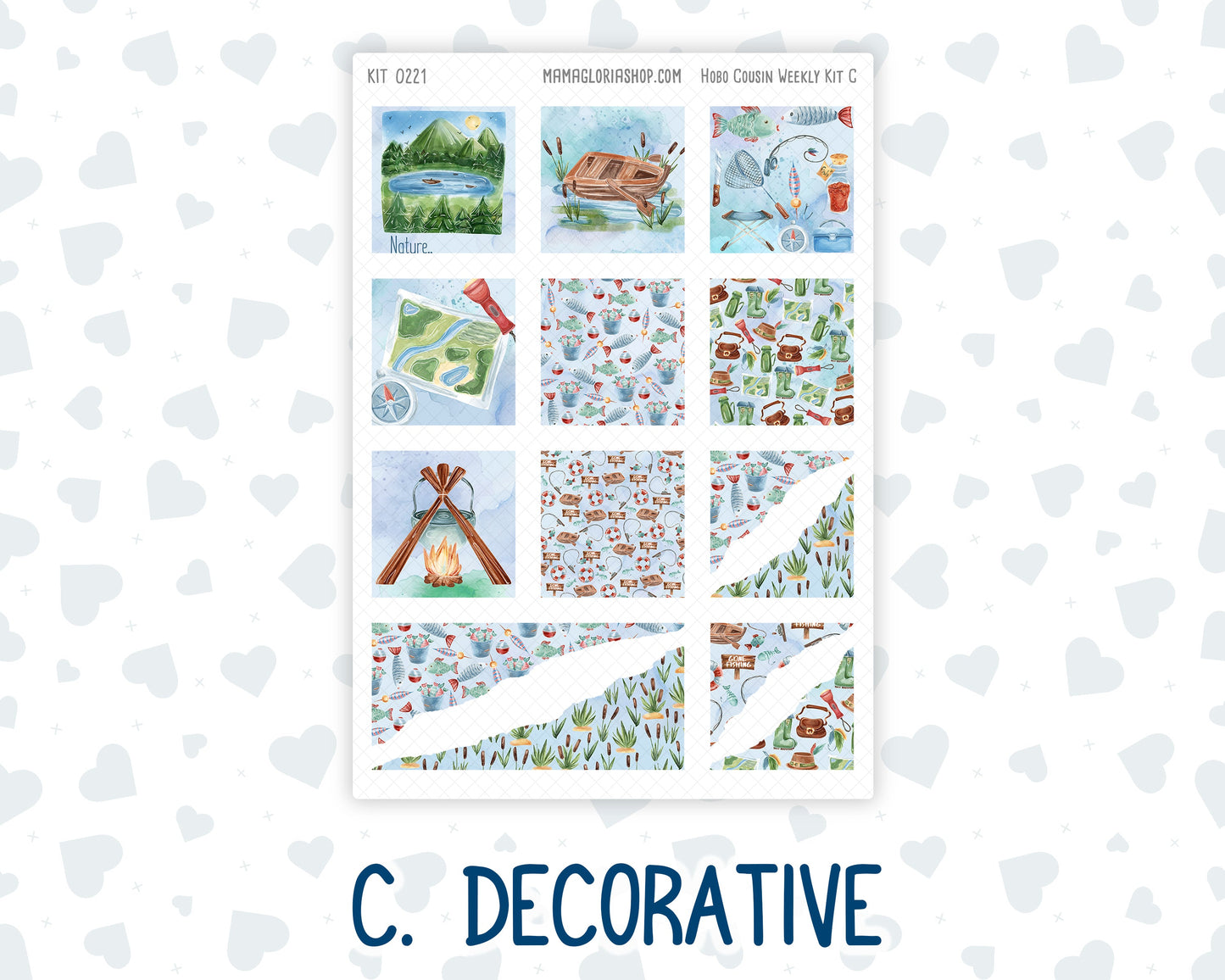 Kit 0221 - Hobonichi Cousin - Weekly Kit - June - Gone Fishing - 1.3” Wide Columns