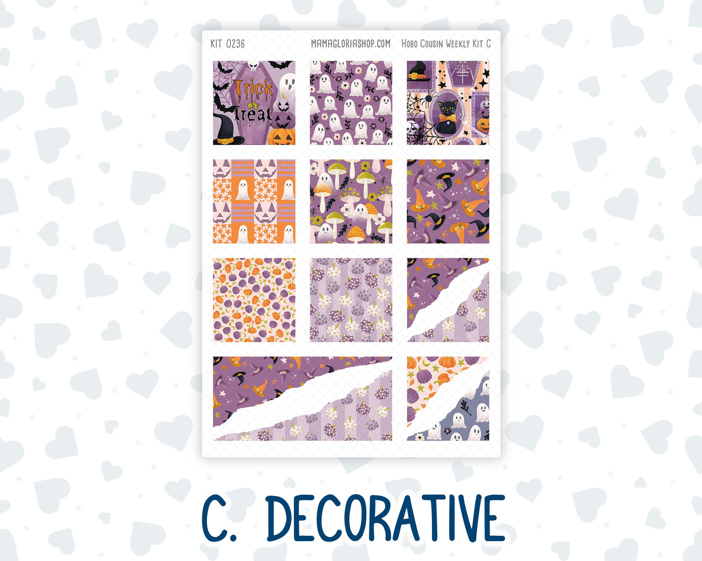 Kit 0236 - Hobonichi Cousin - Weekly Kit - October - Sweet & Spooky - 1.3” Wide Columns