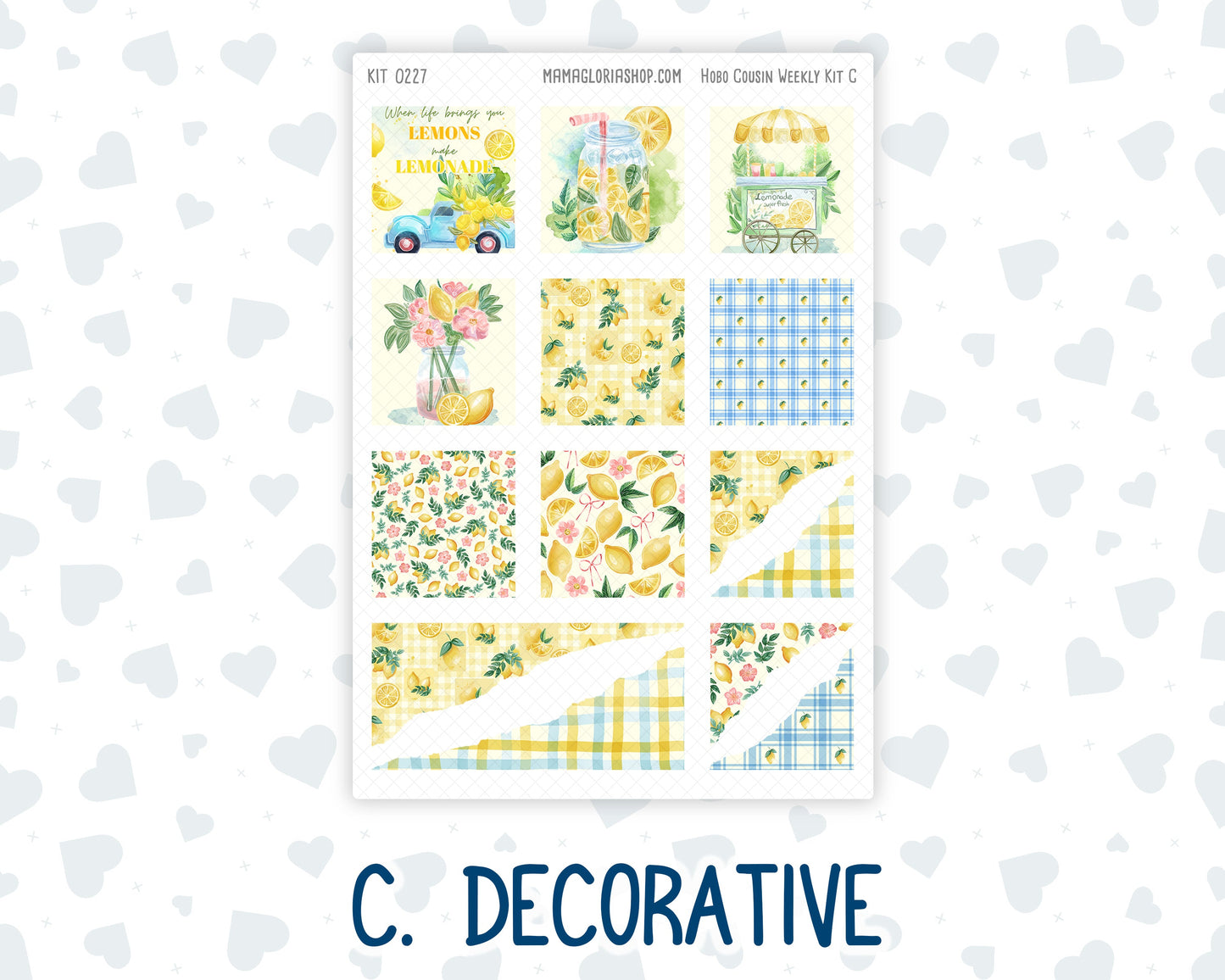 Kit 0227 - Hobonichi Cousin - Weekly Kit - July - Lemon Grove - 1.3” Wide Columns