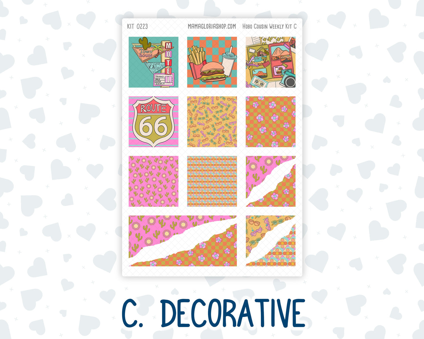 Kit 0223 - Hobonichi Cousin - Weekly Kit - June - Route 66 - 1.3” Wide Columns
