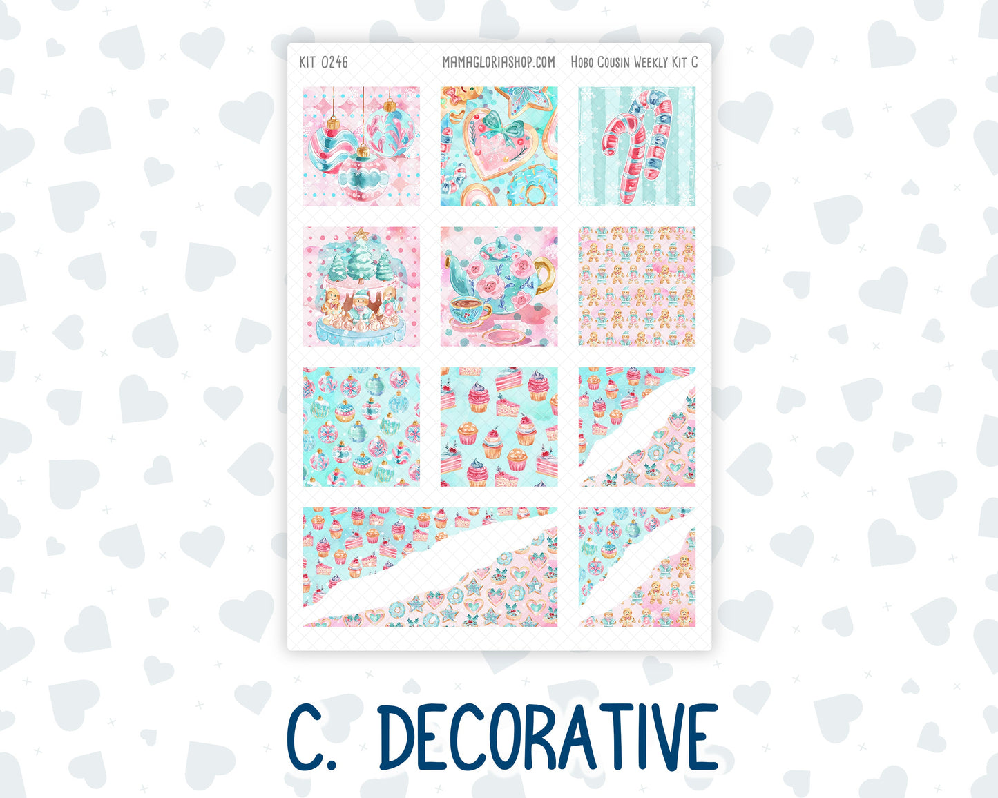 Kit 0246 - Hobonichi Cousin - Weekly Kit - December - Gingerbread Sweets - 1.3” Wide Columns