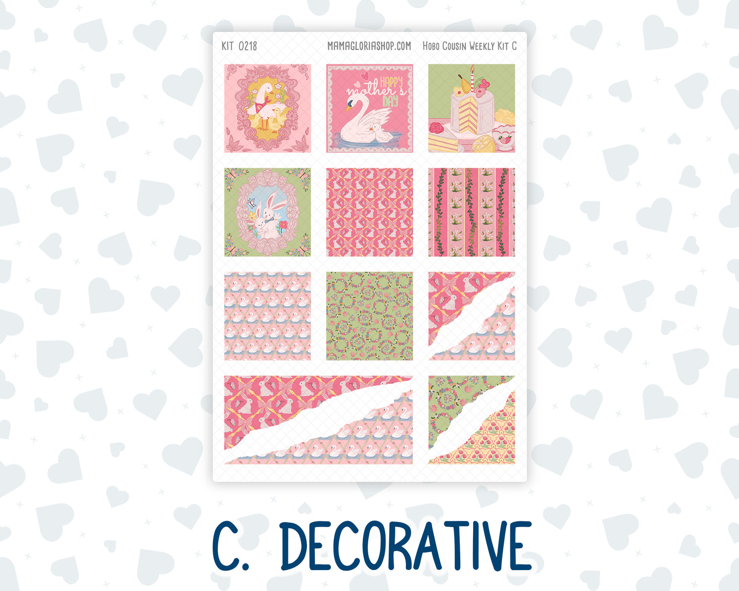 Kit 0218- Hobonichi Cousin – Weekly Kit – 1.3” Wide Columns - Mother's Love- May