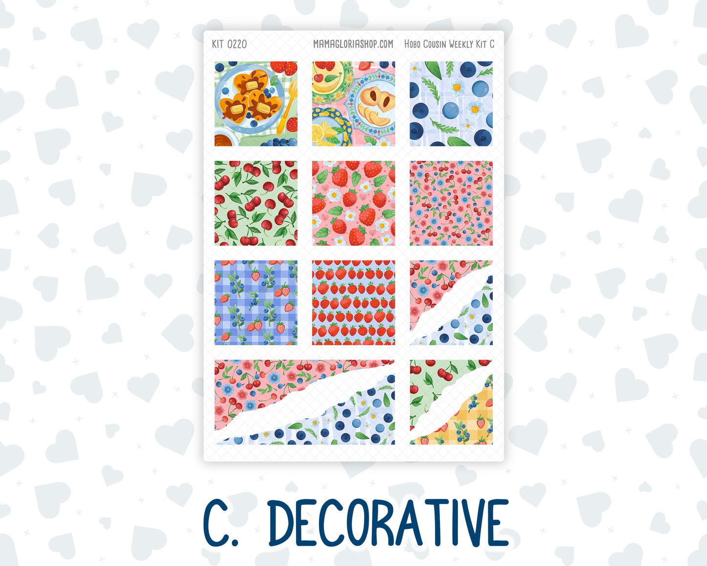 Kit 0220 - Hobonichi Cousin - Weekly Kit - June - June Berries - 1.3” Wide Columns