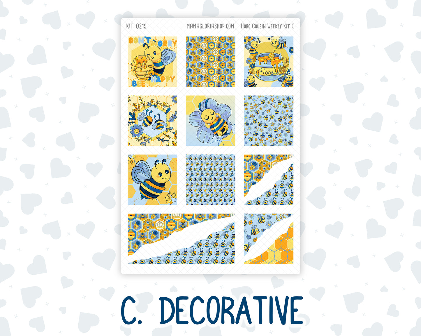 Kit 0219- Hobonichi Cousin – Weekly Kit – 1.3” Wide Columns - Bee's Business- May