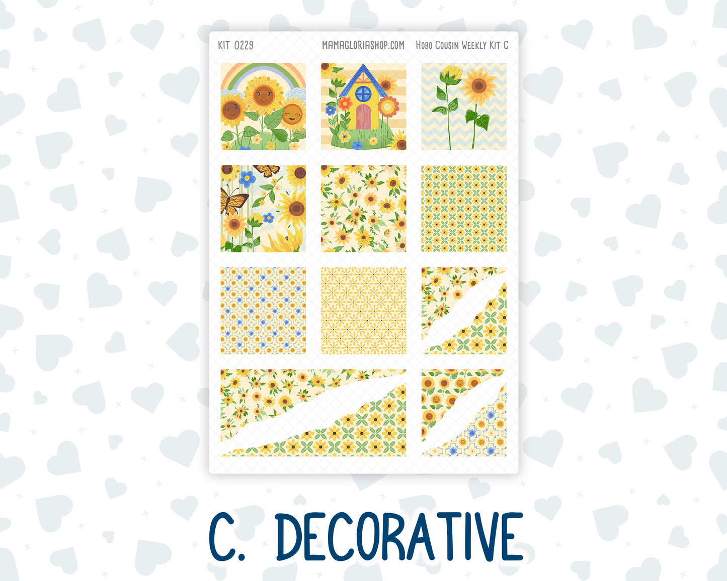 Kit 0229 - Hobonichi Cousin - Weekly Kit - August - Golden Faces - 1.3” Wide Columns
