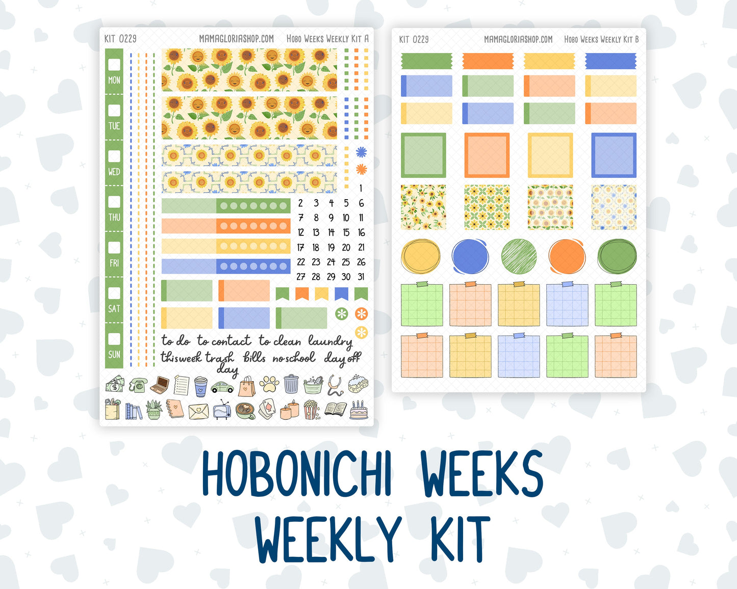 Kit 0229 - Hobonichi Weeks - Weekly Kit - August - Golden Faces
