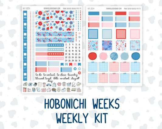 Kit 0224 - Hobonichi Weeks - Weekly Kit - July - Patriotic Parade