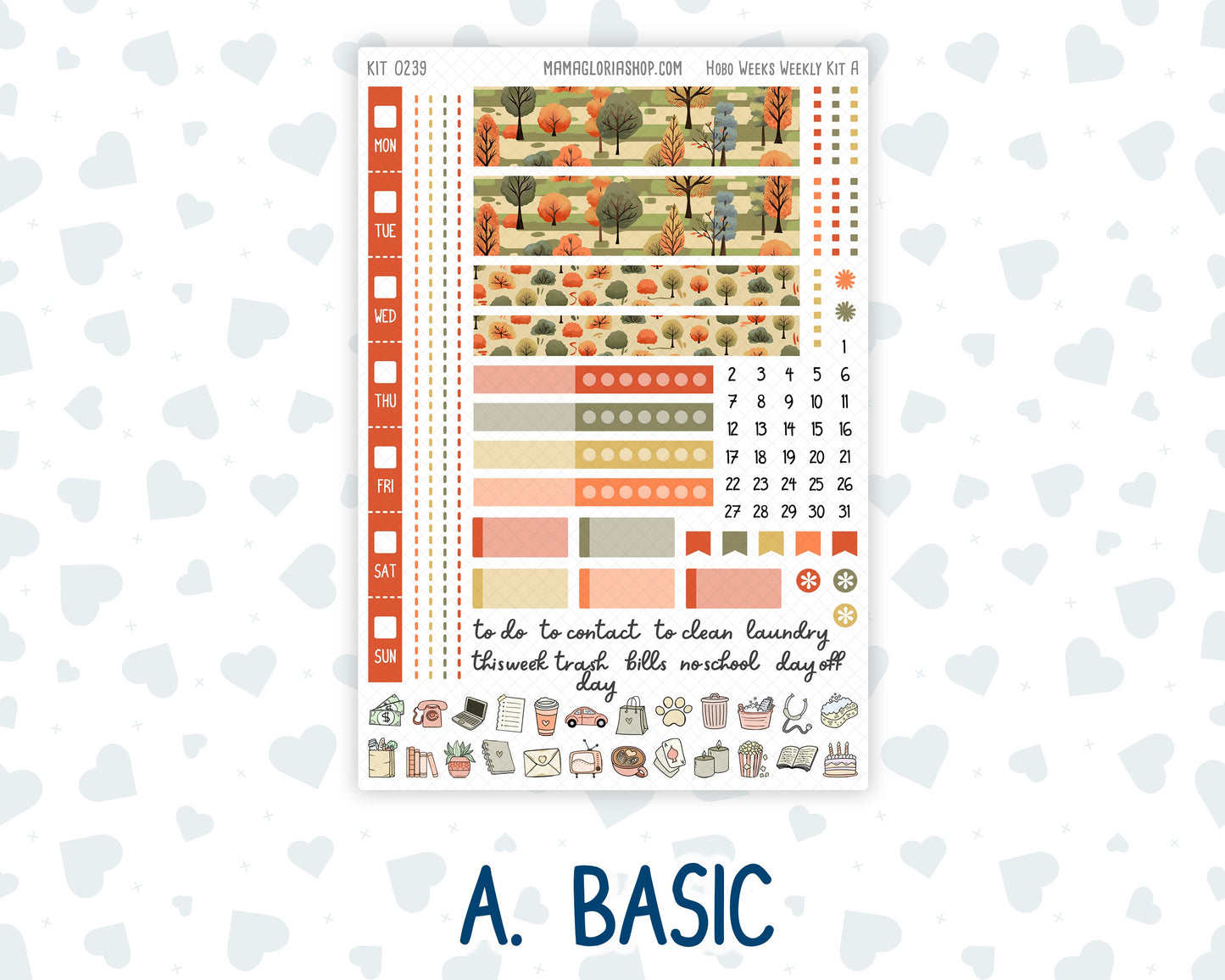 Kit 0239 - Hobonichi Weeks - Weekly Kit - October - October Stroll