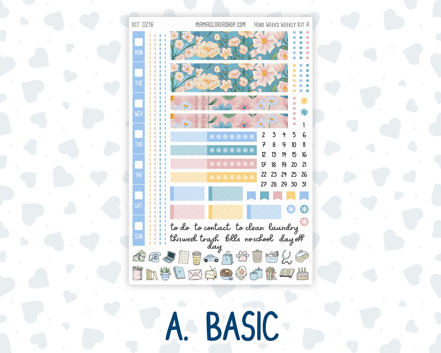 Kit 0216 Hobonichi Weeks – Weekly Kit - Daisy Days - May