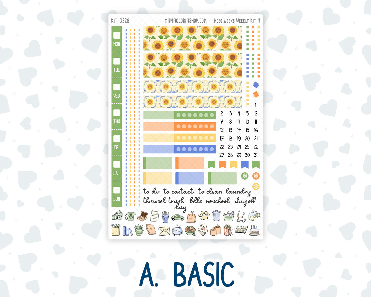 Kit 0229 - Hobonichi Weeks - Weekly Kit - August - Golden Faces