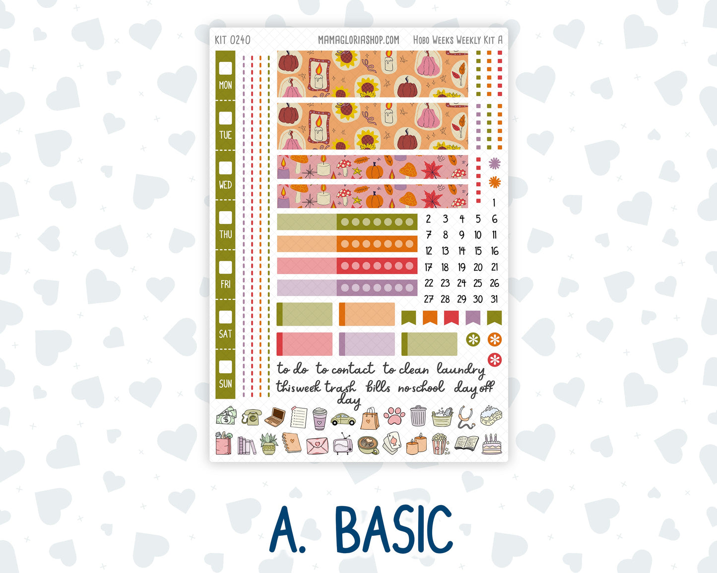 Kit 0240 - Hobonichi Weeks - Weekly Kit - November - Cozy Thanksgiving