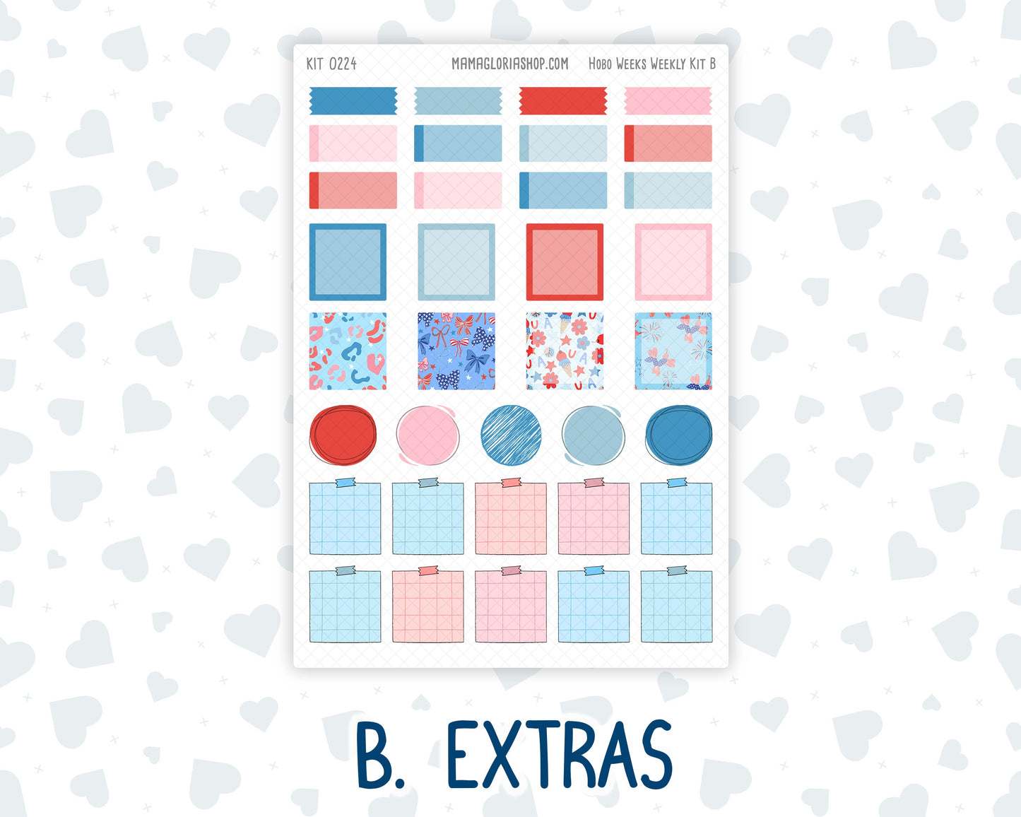 Kit 0224 - Hobonichi Weeks - Weekly Kit - July - Patriotic Parade