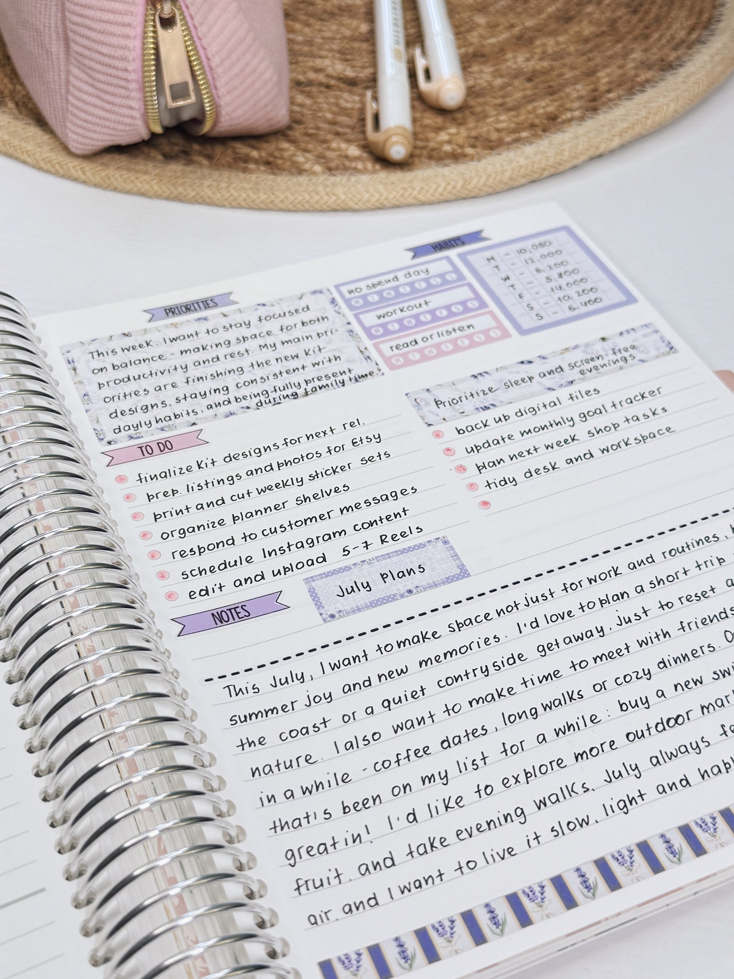 Kit 0237 - Weekly Dashboard Planner - Erin Condren - October - Forest Falk