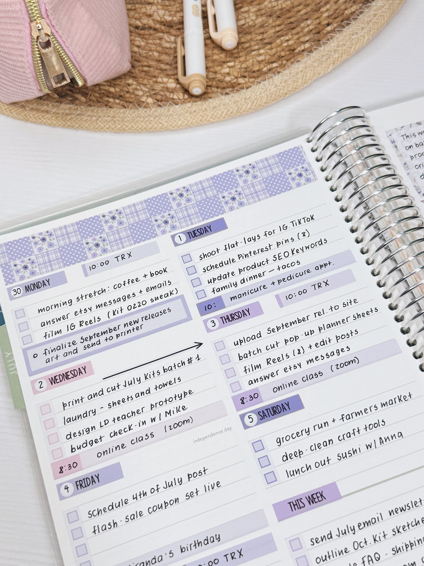 Kit 0237 - Weekly Dashboard Planner - Erin Condren - October - Forest Falk