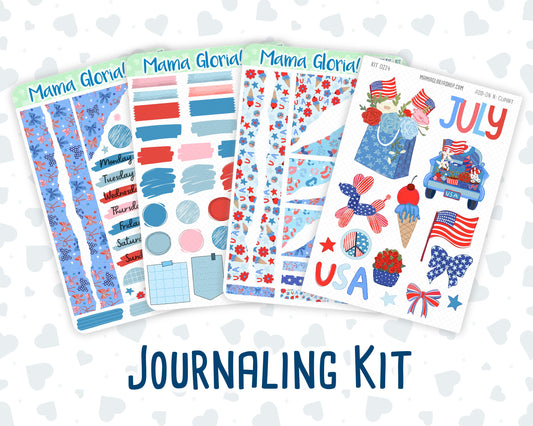 Kit 0224 - Journaling Kit - For Planners | Notebooks - July - Patriotic Parade