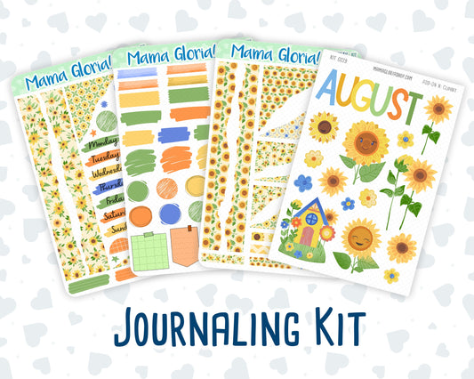 Kit 0229 - Journaling Kit - For Planners | Notebooks - August - Golden Faces