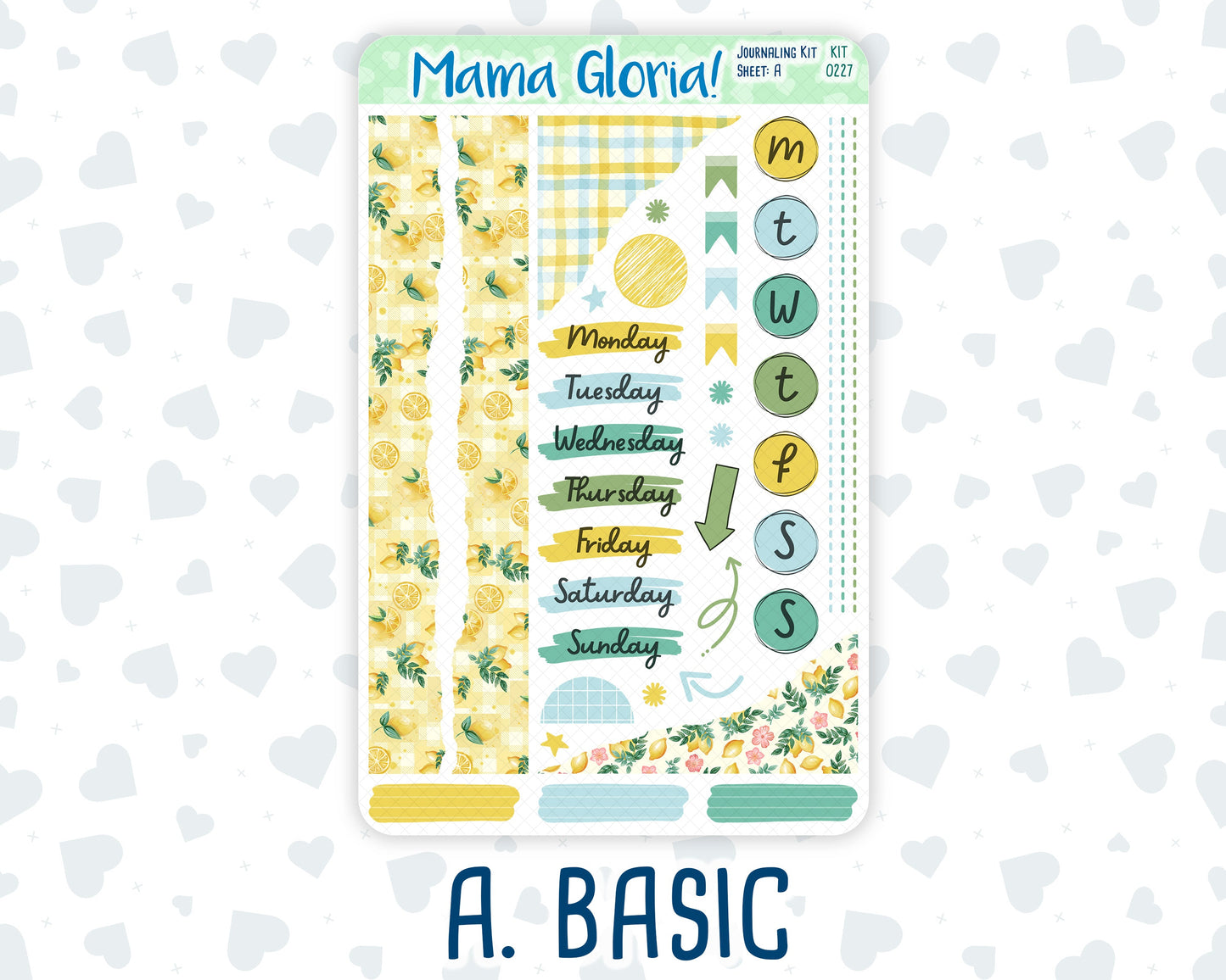 Kit 0227 - Journaling Kit - For Planners | Notebooks - July - Lemon Grove