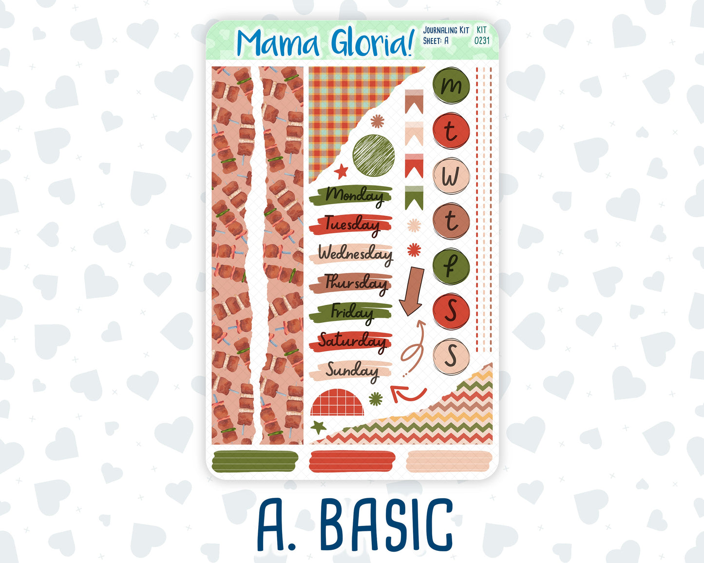 Kit 0231 - Journaling Kit - For Planners | Notebooks - August - Backyard BBQ
