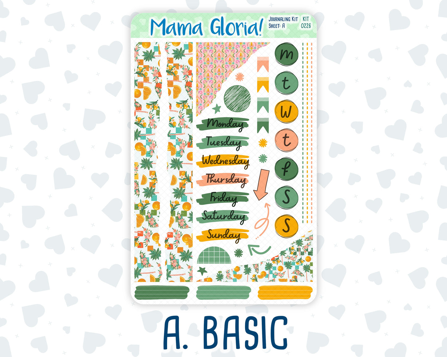 Kit 0226 - Journaling Kit - For Planners | Notebooks - July - Tropical Whimsy