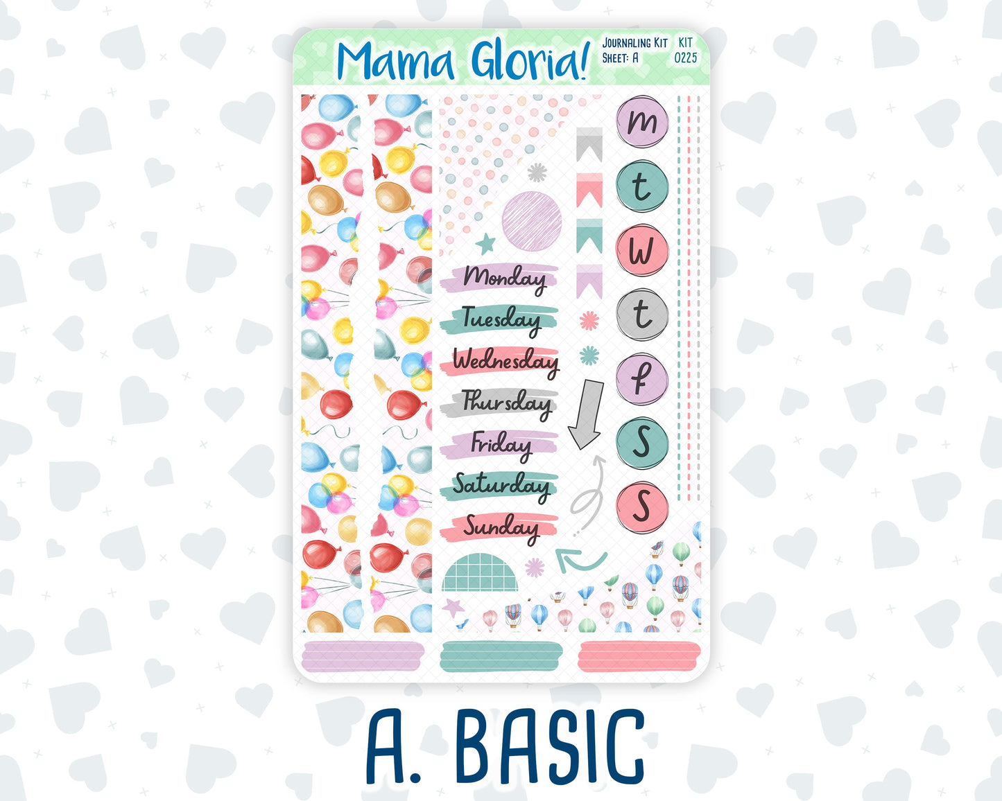 Kit 0225 - Journaling Kit - For Planners | Notebooks - July - Carnival Joy