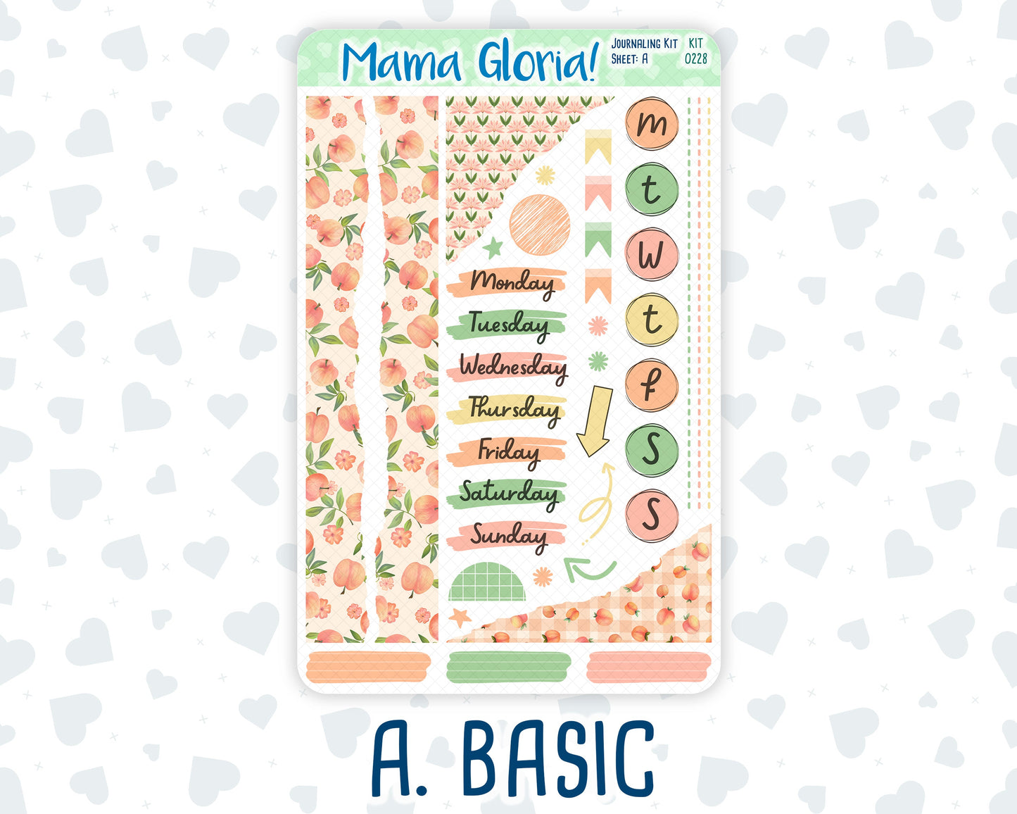 Kit 0228 - Journaling Kit - For Planners | Notebooks - August - Just Peachy