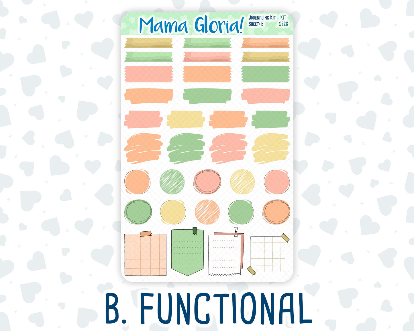 Kit 0228 - Journaling Kit - For Planners | Notebooks - August - Just Peachy
