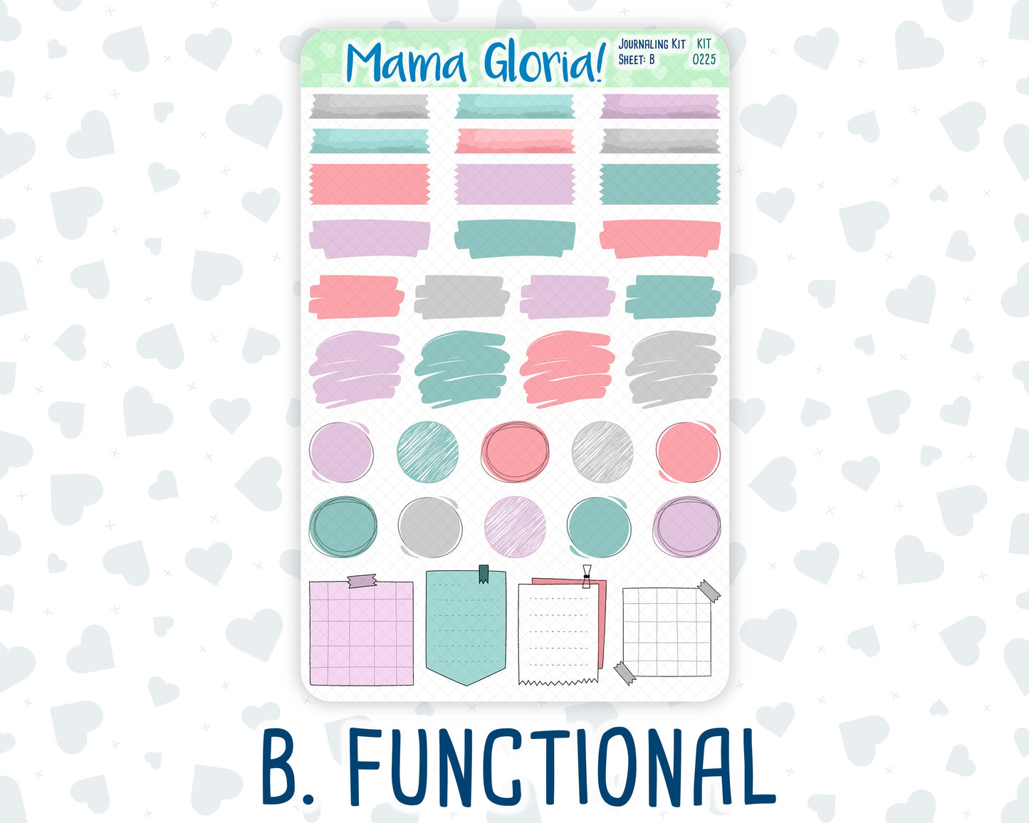 Kit 0225 - Journaling Kit - For Planners | Notebooks - July - Carnival Joy