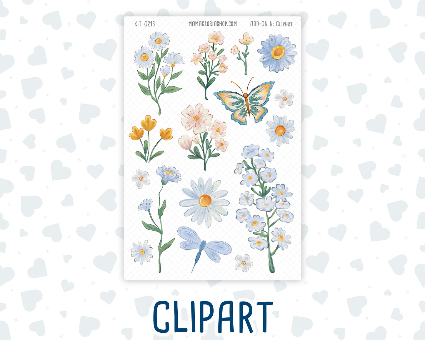 Kit 0216 - Daisy Days - Journaling Kit - May- For Planner - Notebook - Journal