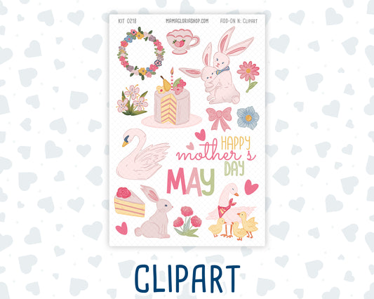 Kit 0218- Clipart - Mother's Love- For Planners - Journals - May