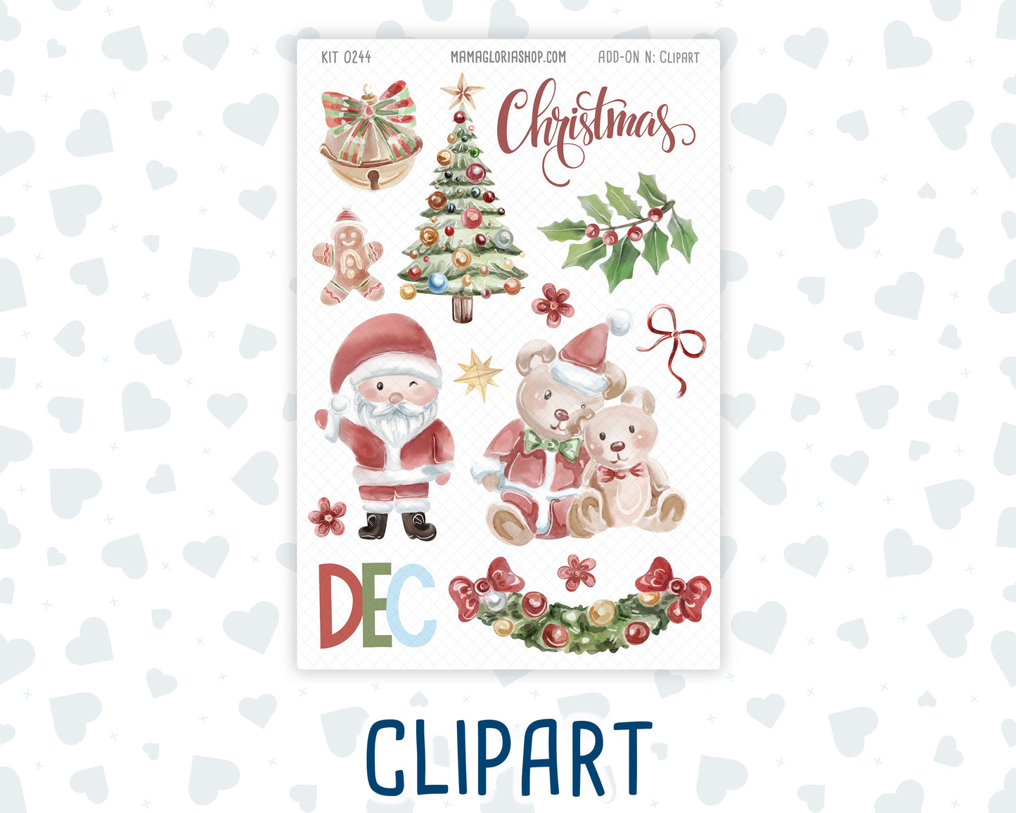 Kit 0244 - Journaling Kit - For Planners | Notebooks - December - Santas Village