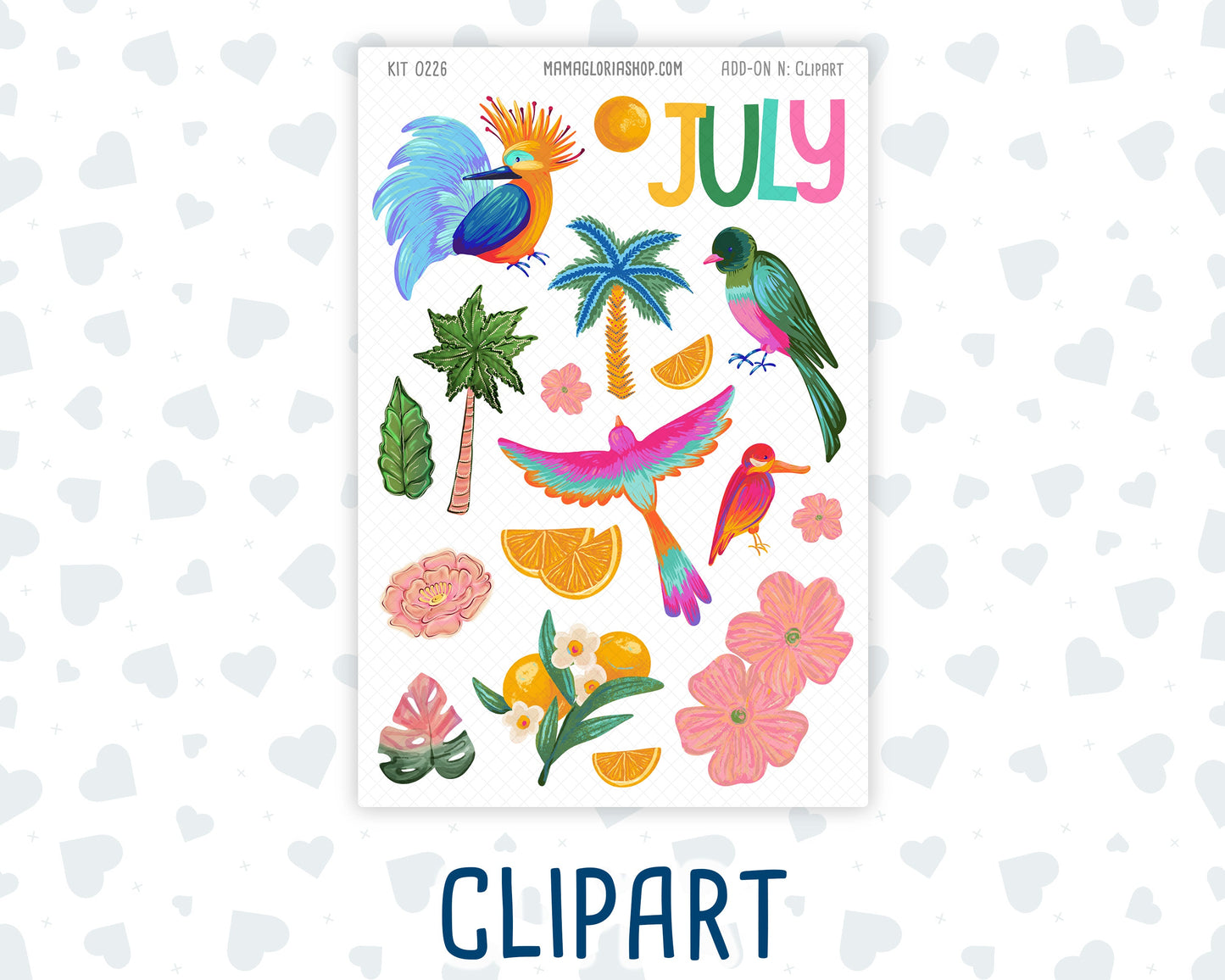 Kit 0226 - Journaling Kit - For Planners | Notebooks - July - Tropical Whimsy