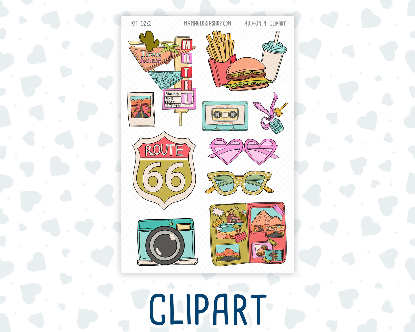 Kit 0223 - Journaling Kit - For Planners | Notebooks - June - Route 66