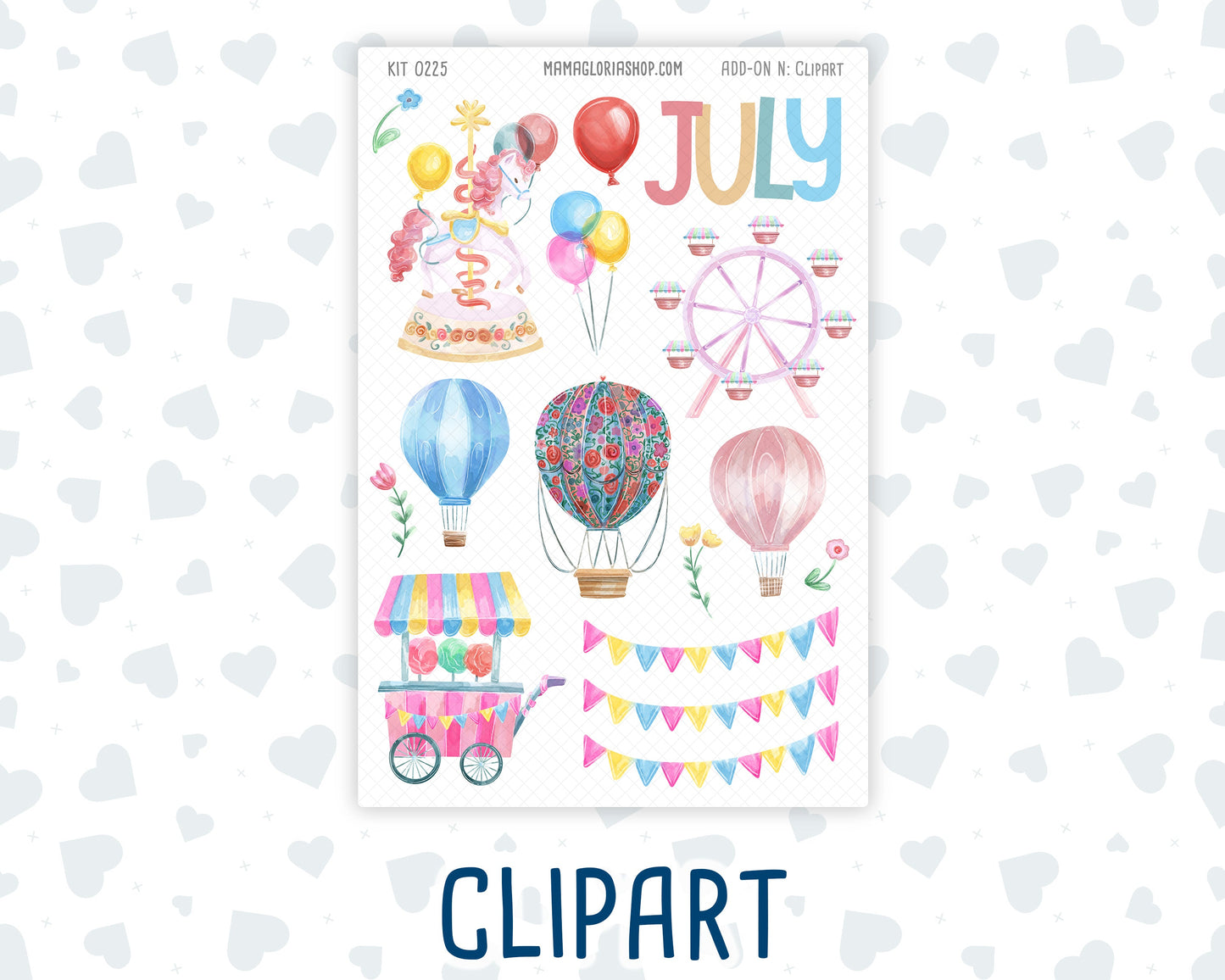 Kit 0225 - Journaling Kit - For Planners | Notebooks - July - Carnival Joy