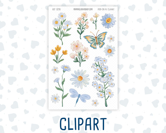 Kit 0216- Clipart - Daisy Days- For Planners - Journals - May