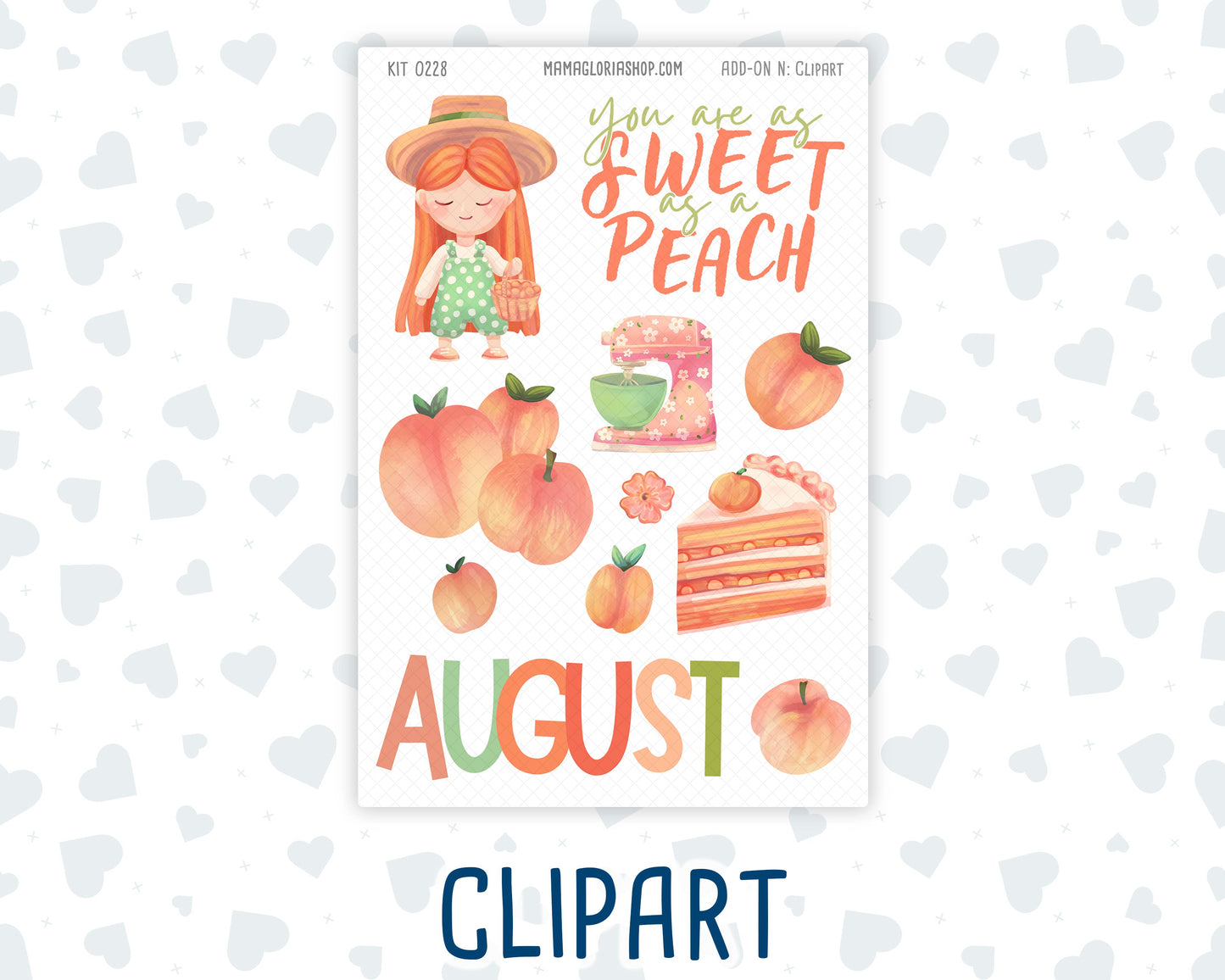 Kit 0228 - Journaling Kit - For Planners | Notebooks - August - Just Peachy