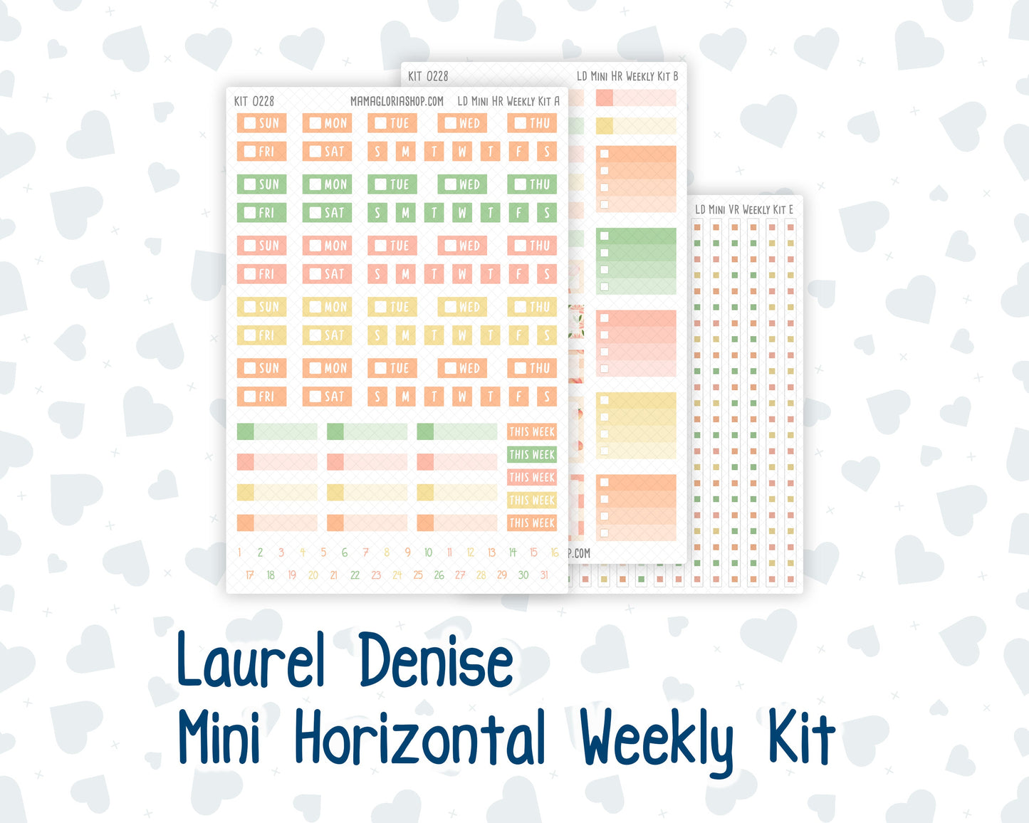 Kit 0228 - Laurel Denise Mini - Horizontal - Weekly Kit - August - Just Peachy