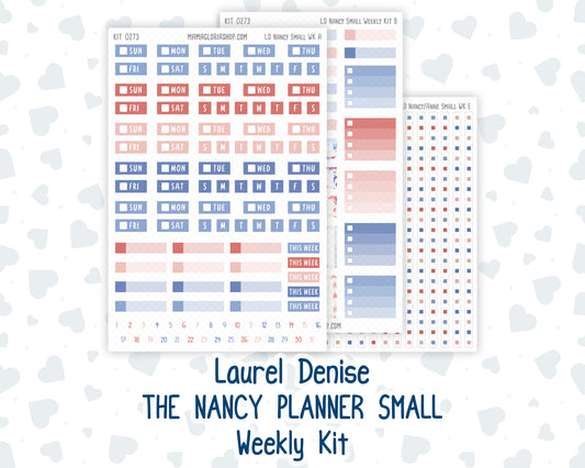 Kit 0273 - Laurel Denise The Nancy Planner Small - Weekly Kit - July - Americana In Bloom
