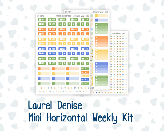 Kit 0229 - Laurel Denise Mini - Horizontal - Weekly Kit - August - Golden Faces