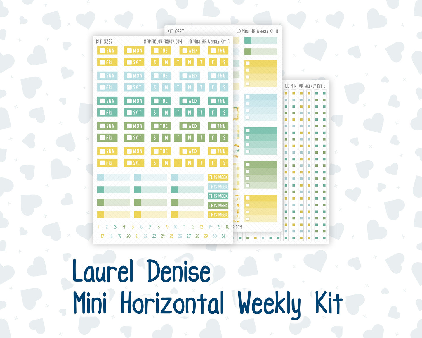 Kit 0227 - Laurel Denise Mini - Horizontal - Weekly Kit - July - Lemon Grove