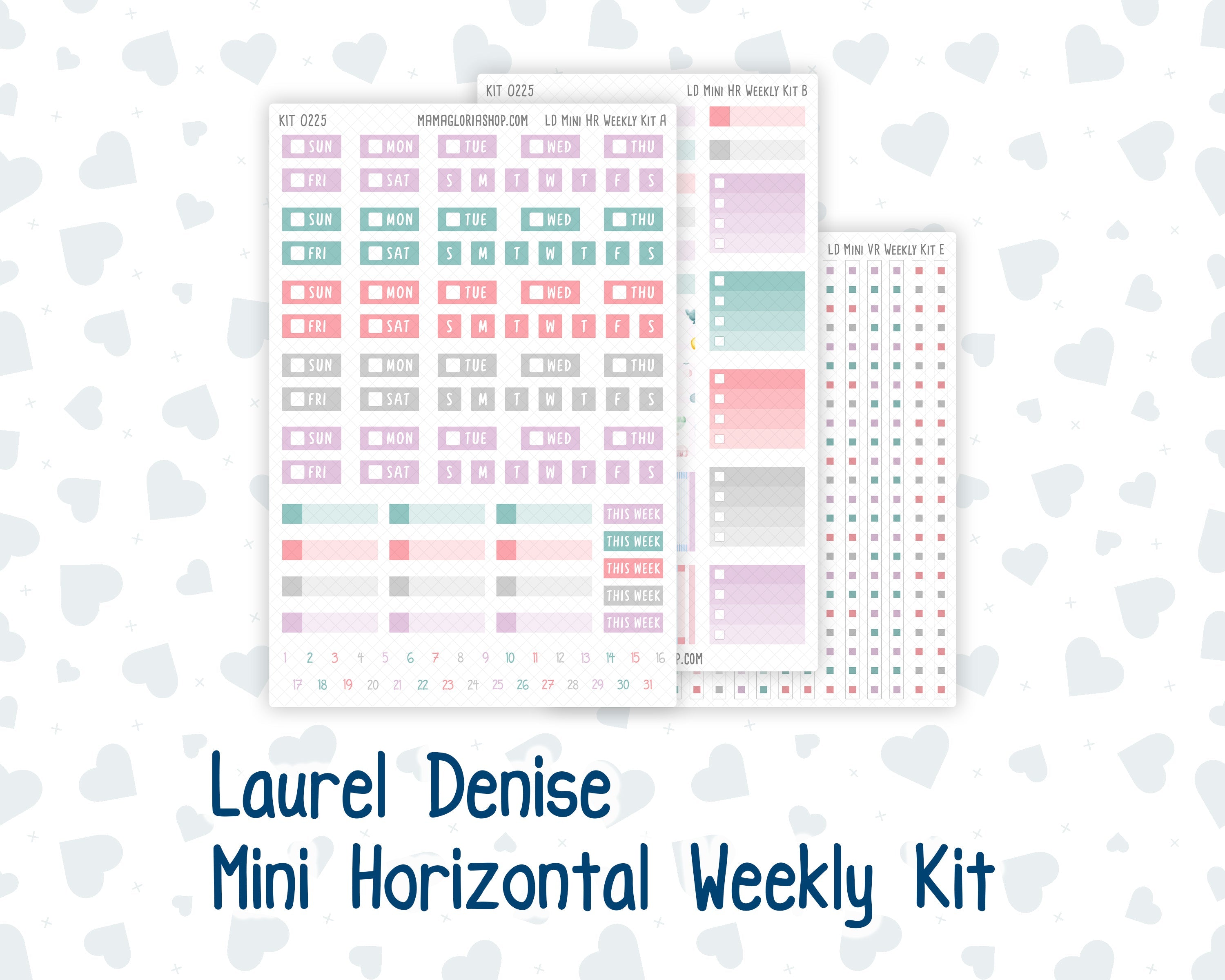 Kit 0225 - Laurel Denise Mini - Horizontal - Weekly Kit - July - Carni ...